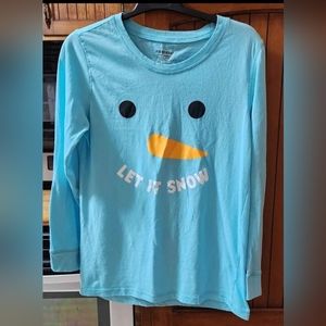 Large womans "Let it snow" Joe Boxer long sleeve Snowman face top
